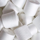 100% Spun Polyester Raw White Yarn Sewing Thread 50S / 3 High Tenacity Fine Evenness