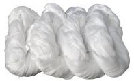 40 / 2 50 / 3 Semi Dull Hank Yarn 100% Spun Polyester Bleached White For Sewing Thread