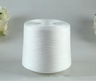 100% Polyester Ring Spun Yarn Pre Dyed Raw White For Sewing 40/2 TFO Techs Process