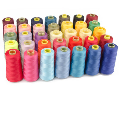 In Stock Polyester Threads Hilos De Coser Solid Color Dyed Spun 100% Polyester Yarn 40/2 Polyester Sewing Thread