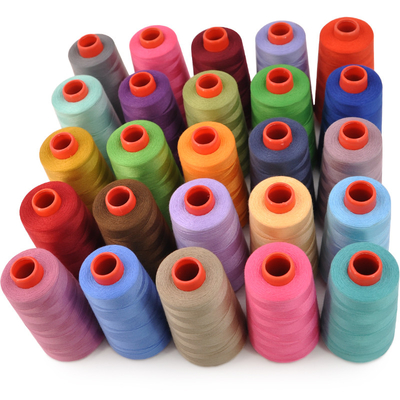 In Stock Polyester Threads Hilos De Coser Solid Color Dyed Spun 100% Polyester Yarn 40/2 Polyester Sewing Thread