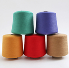 Red Polyester Dyed Yarn Low Shrinkage , Core Spun Polyester Sewing Thread