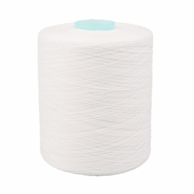 100% Spun Polyester Raw White Yarn Sewing Thread 50S / 3 High Tenacity Fine Evenness