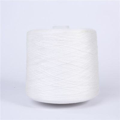 Eco - Friendlypolyester Ring Spun Yarn , Core Spun Raw White Yarn Good Evenness