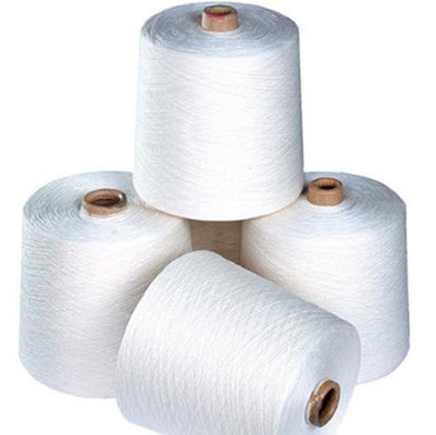 Raw White 100% Spun Polyester Yarn For Sewing Knitting Weaving