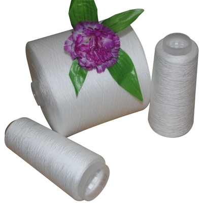 Raw White 40/2 50/2 60/2 100% Ring Spun Polyester Yarn For Dyeing Color Yarn