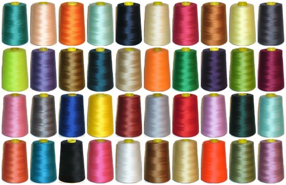 In Stock Wholesale Solid Color Dyed Spun 100% Polyester Yarn With Different Colors 40/2 Polyester Sewing Thread