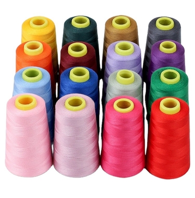 Poly Yarn Thread Good Color Fastness , Smooth Surface 100 Polyester Sewing Thread