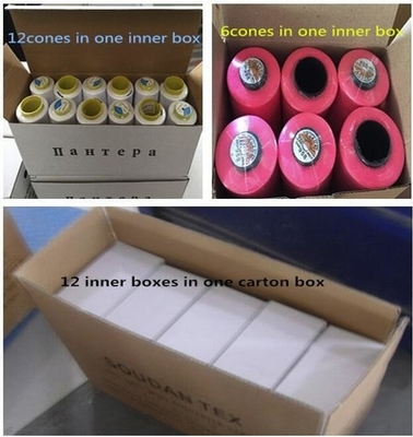Good Fastness Spun Poly Thread 5000 Meters , Multi Color Spun Polyester Sewing Thread