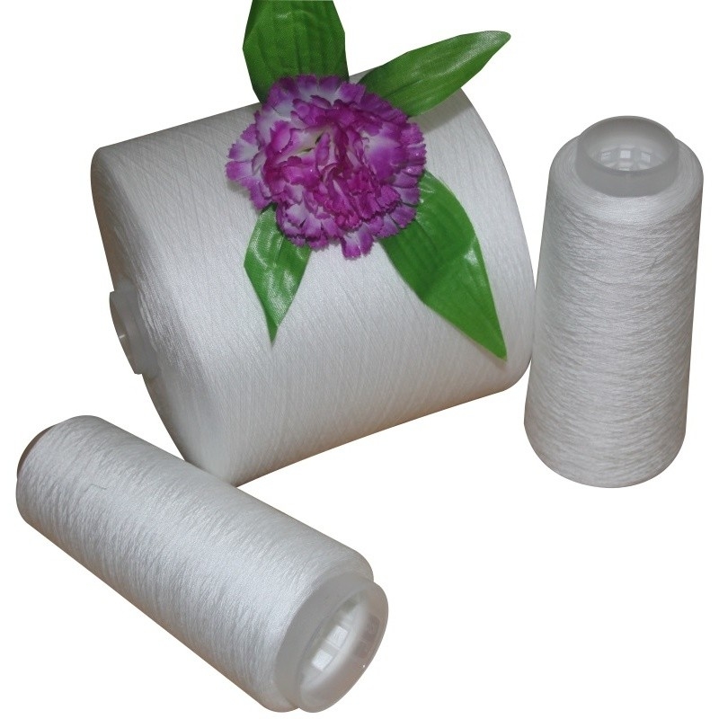AAA / AA / A Raw White 100% Polyester Spun Yarn 40/2 Machine Knitting Yarn