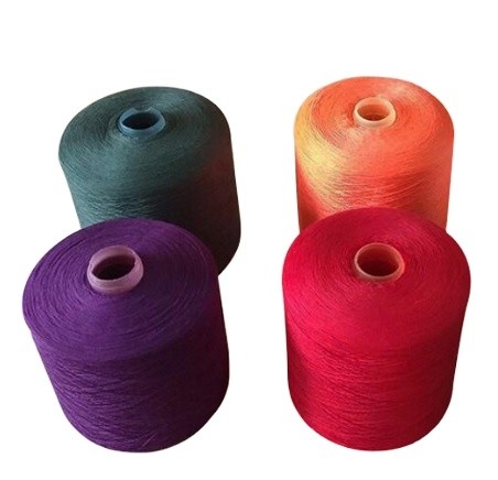 Hot Selling 40/2, 40/3 Colors 100% Polyester Dyed Spun Yarn For Sewing Clothing Factory