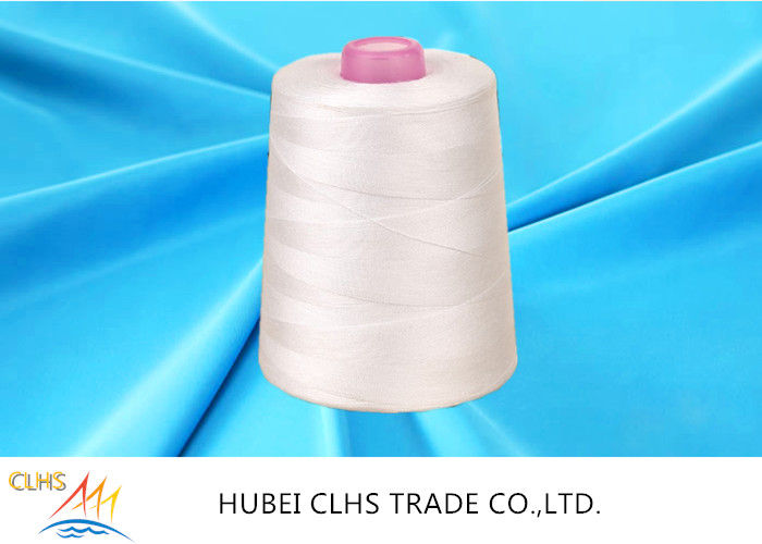 Bright White / Black Sewing Thread , Raw White Spun Polyester Sewing Thread