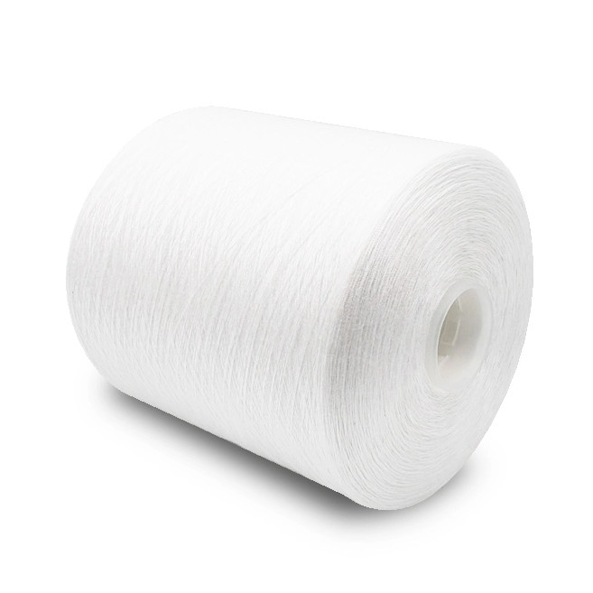 2025 Hot Sell High Quality 60/2 Raw White 100% Polyester Spun Yarn 1.25kgs/cone
