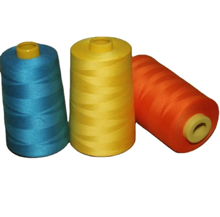 Good Fastness Spun Poly Thread 5000 Meters , Multi Color Spun Polyester Sewing Thread